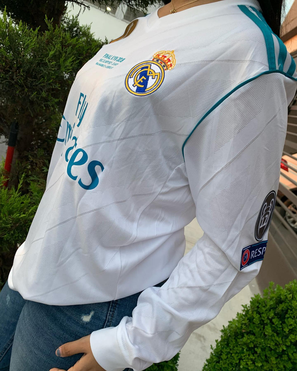 RONALDO#7 REAL MADRID 2017 LOCAL JERSEY MANGA LARGA